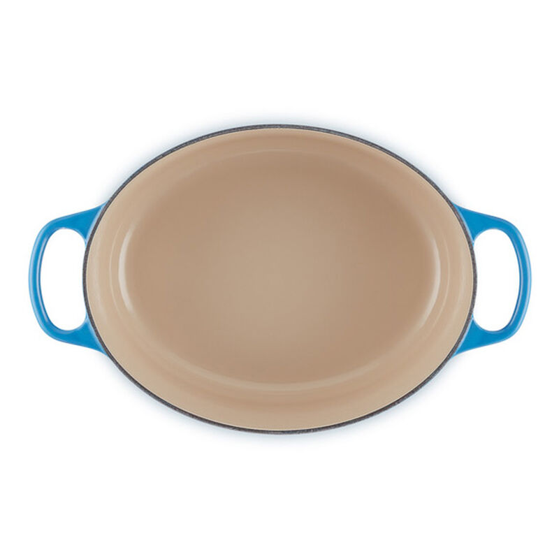 Le Creuset Cast Iron Oval Casserole 29cm - Azure Blue image number 3
